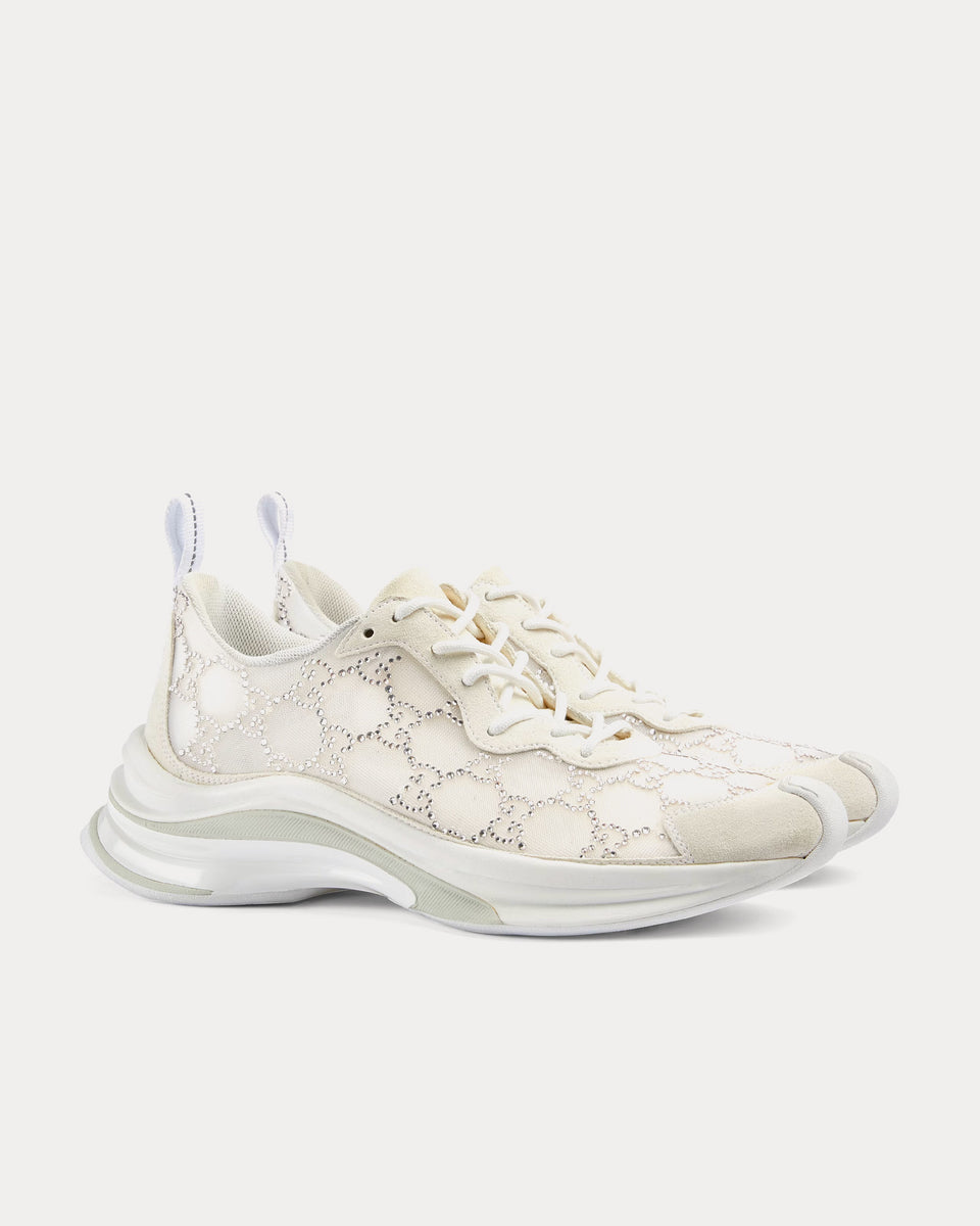 Gucci Run GG Crystal Mesh White Low Top Sneakers - Sneak in Peace