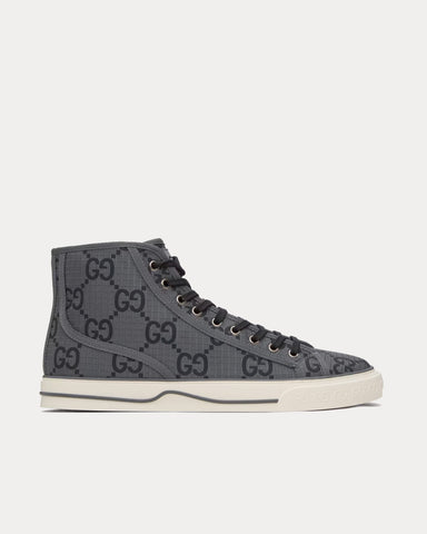 Gucci Tennis 1977 GG Recycled Polyester Dark Grey / Black High Top Sneakers