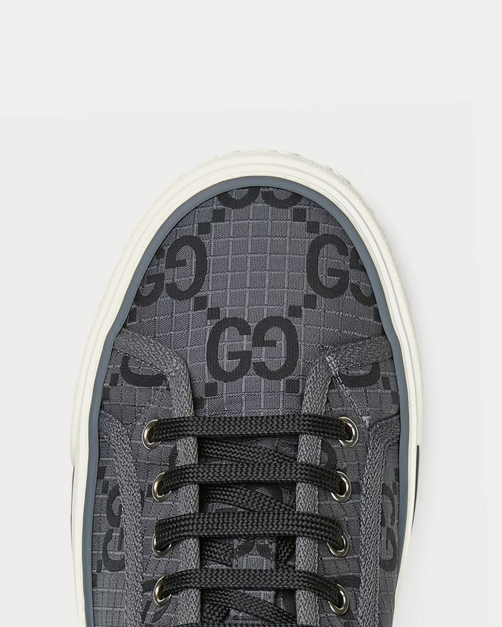 Gucci Tennis 1977 GG Recycled Polyester Dark Grey / Black High Top Sneakers - 3