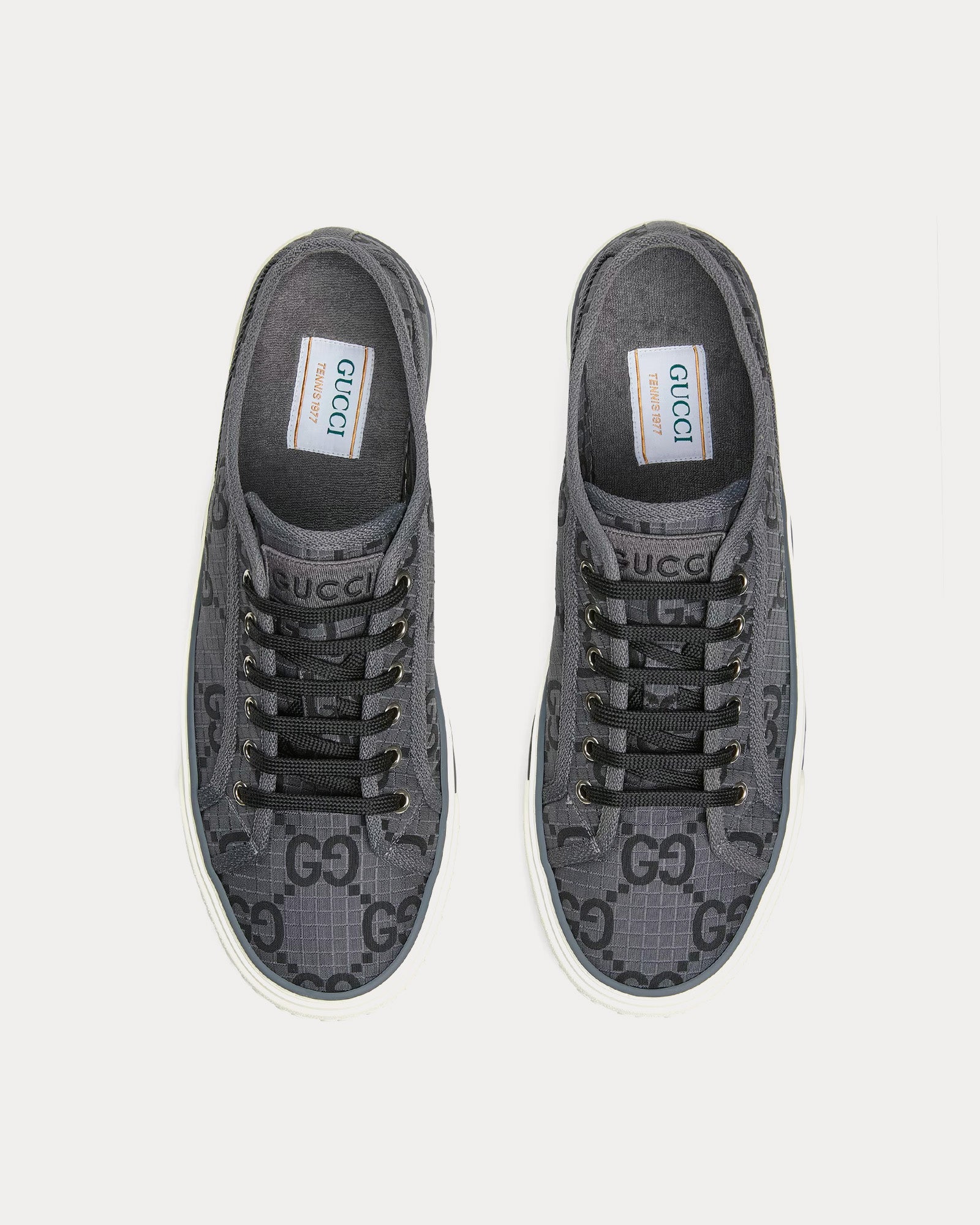 Gucci Tennis 1977 GG Recycled Polyester Dark Grey / Black Low Top Sneakers - 2