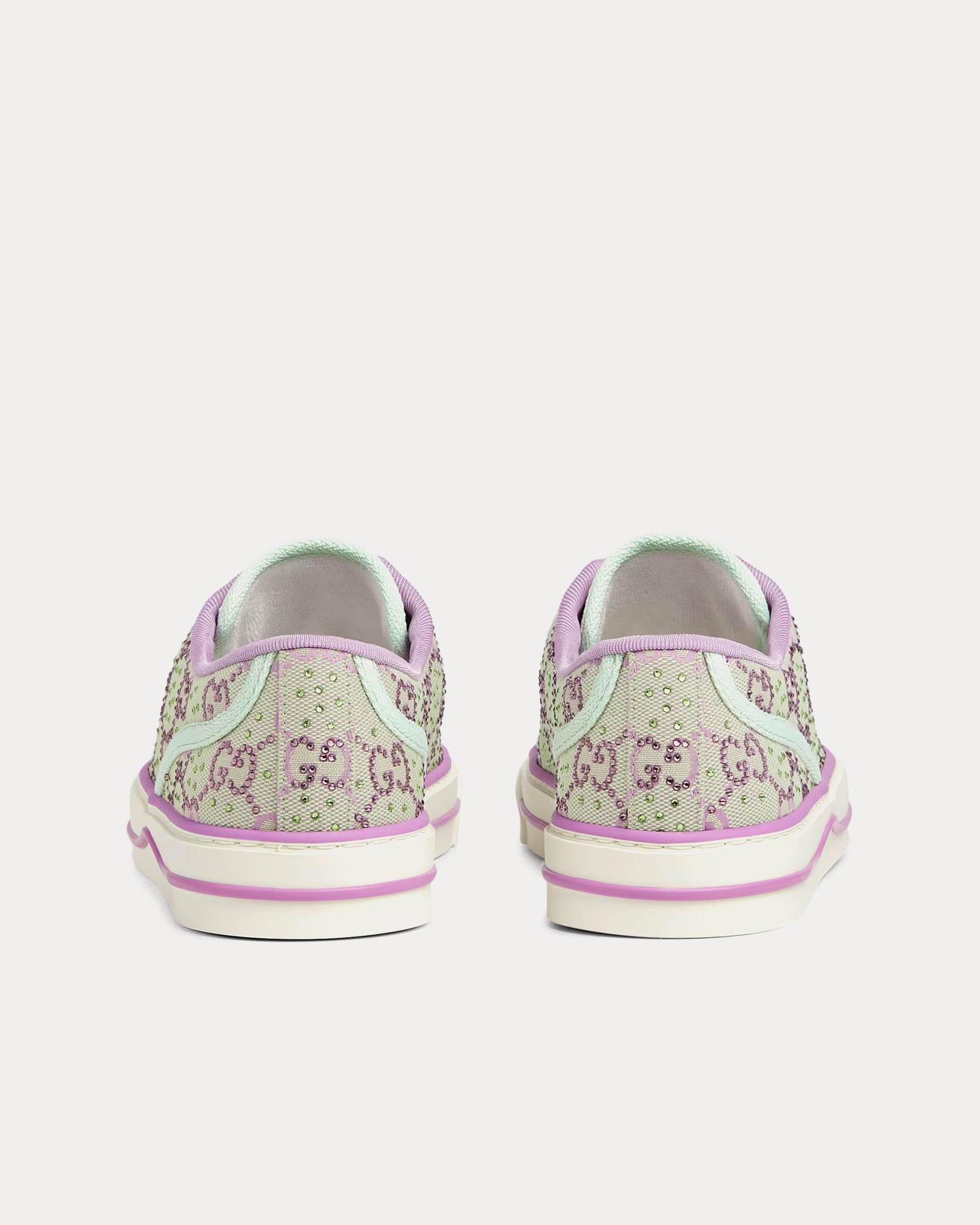 Gucci Tennis 1977 GG Crystal Canvas Light Green / Lilac Low Top Sneakers - 3