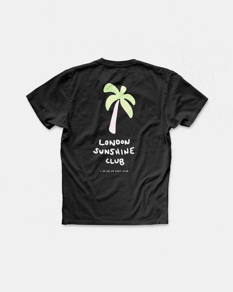 London Sunshine Club Palm Tree Black T-Shirt - 1