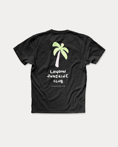 London Sunshine Club Palm Tree Black T-Shirt