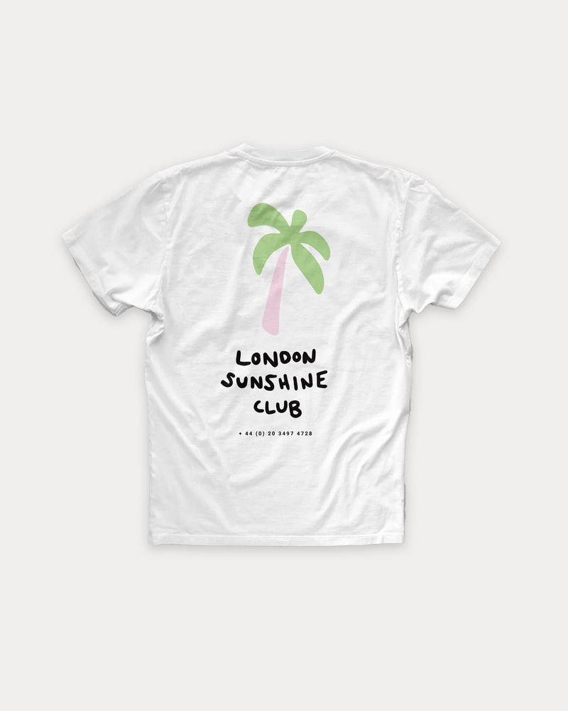 London Sunshine Club Palm Tree White T-Shirt - 1