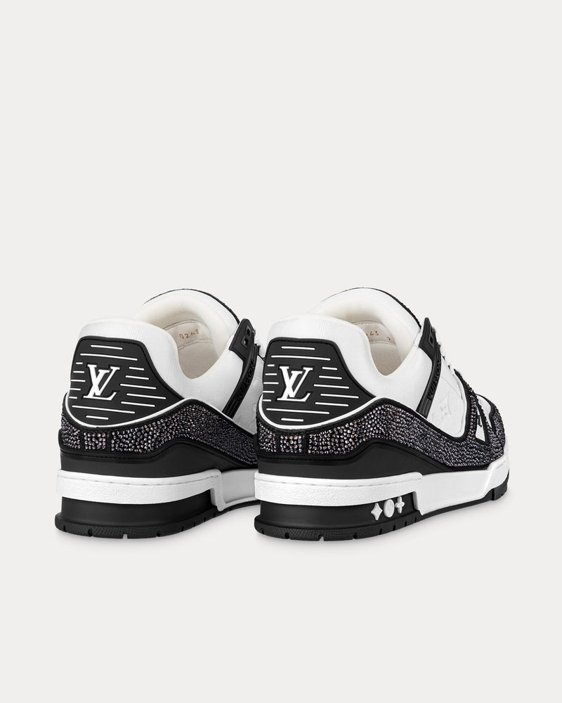 Louis Vuitton LV Trainers Swarovski Crystals & Monogram-Embossed Black Low Top Sneakers - 3