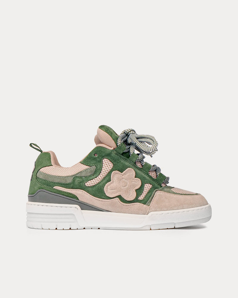 Flower Instincts x Maison Guava Opium Green / Beige Low Top Sneakers - 1