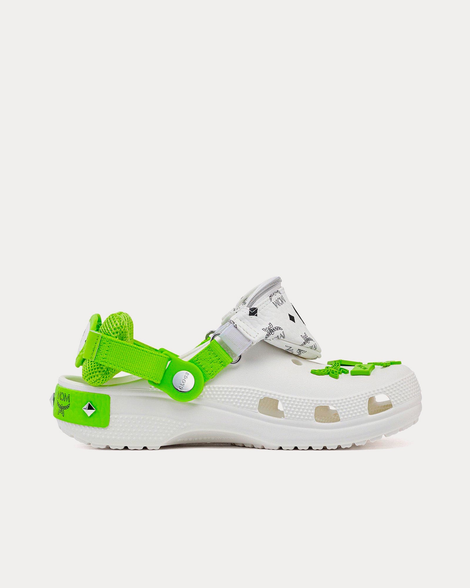 Crocs x MCM Classic Clog with Belt Bag Bracelet White Slip Ons - 1