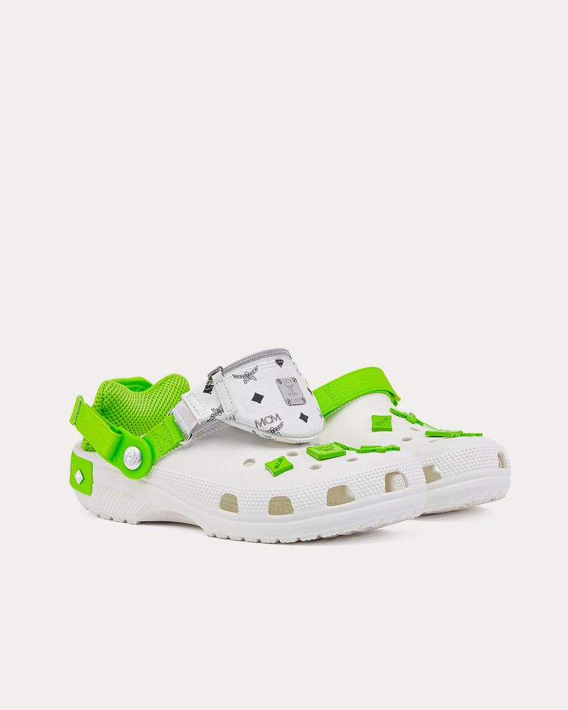 Crocs x MCM Classic Clog with Belt Bag Bracelet White Slip Ons - 3