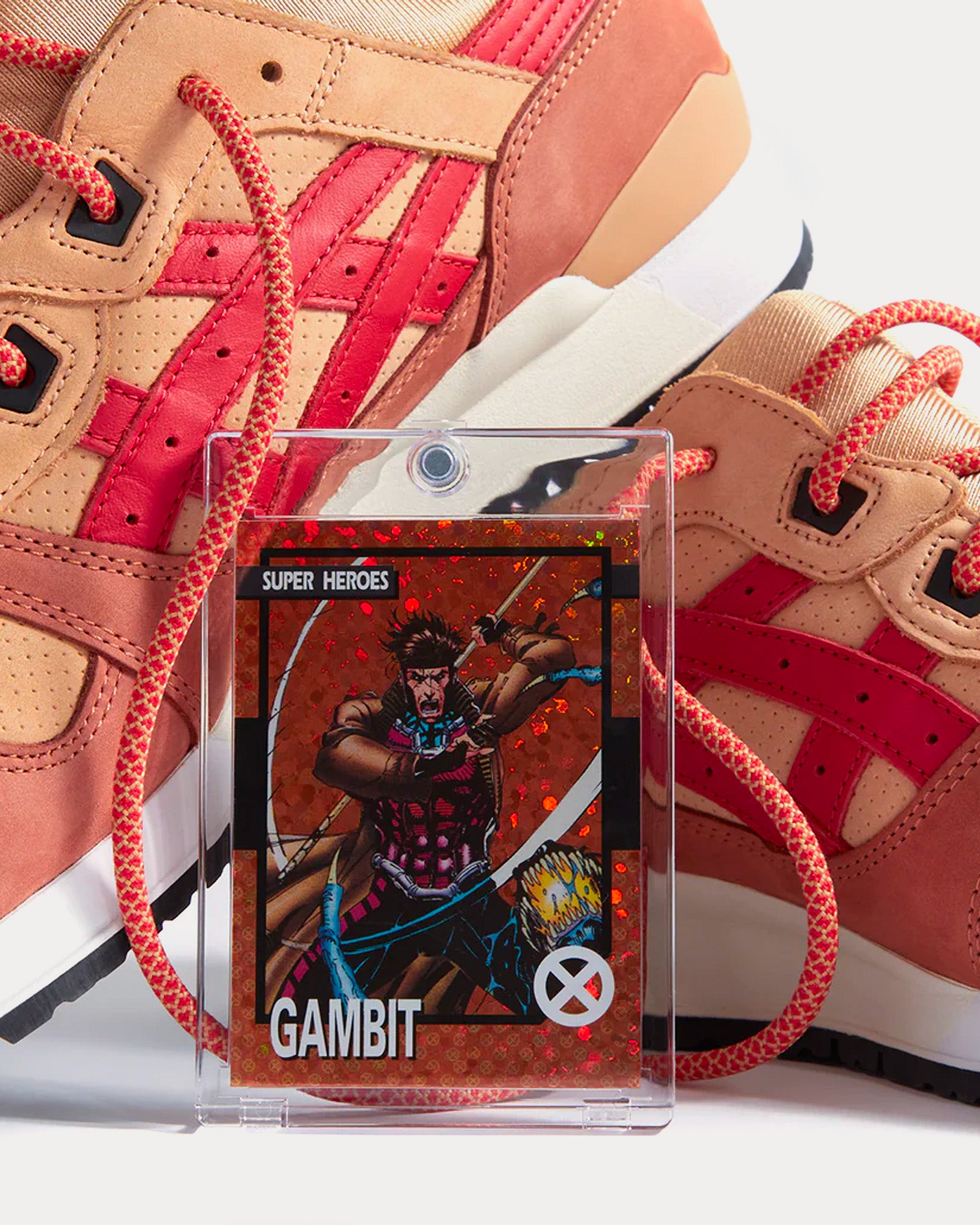 Asics x Kith Marvel Gel-Lyte III Remastered 'Gambit' Pink / Beige Low Top Sneakers - 2