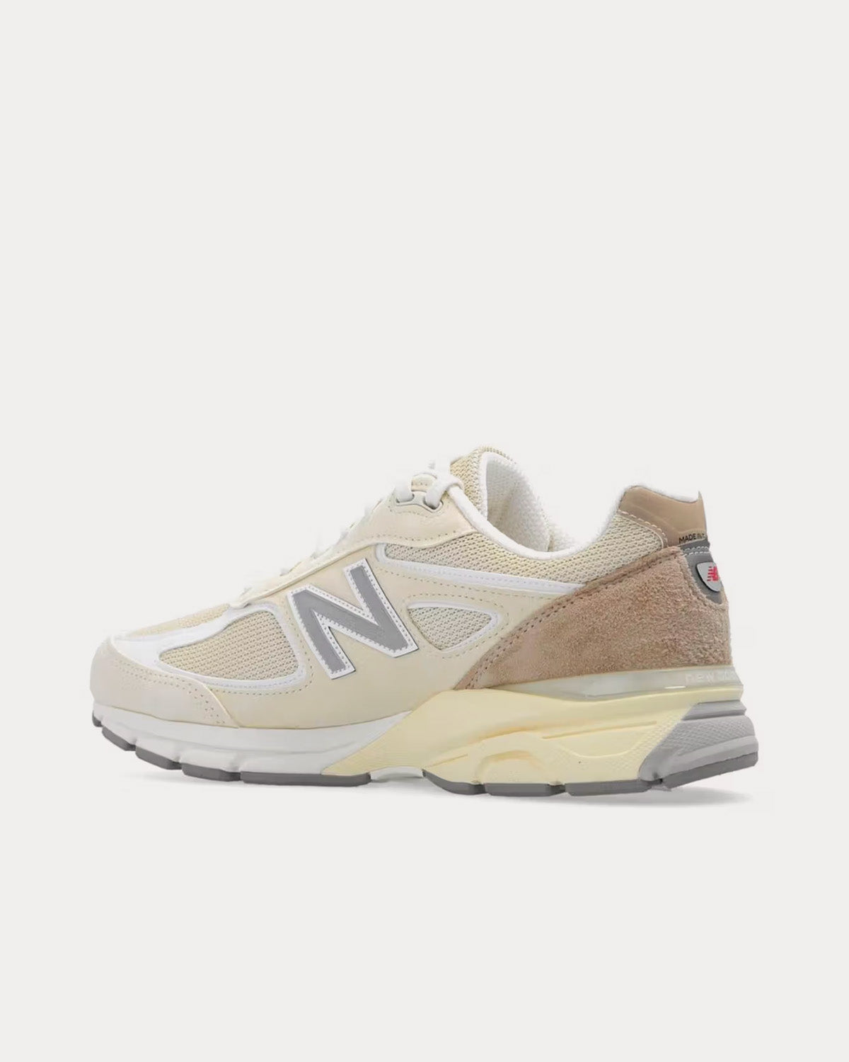 New Balance 990v4 Cream Low Top Sneakers - 3