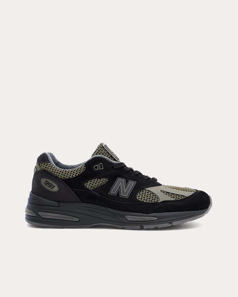 New Balance x Stone Island MADE in UK 991v2 Olive Green / Grey / Black Low Top Sneakers - 1