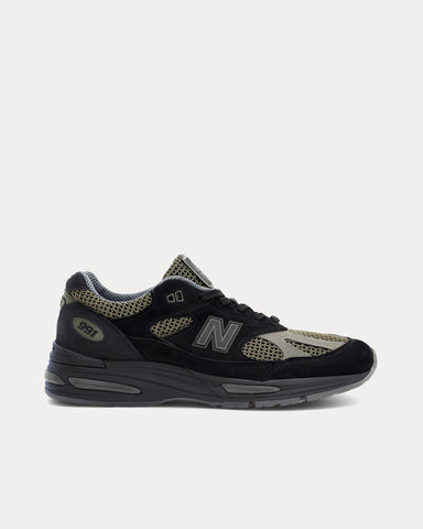 New Balance x Stone Island MADE in UK 991v2 Olive Green / Grey / Black Low Top Sneakers