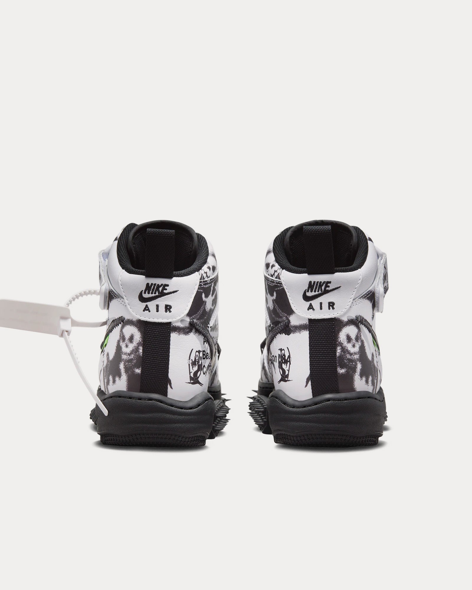 Nike x Off-White Air Force 1 Mid 'Grim Reaper' White / Black Mid Top Sneakers - 3