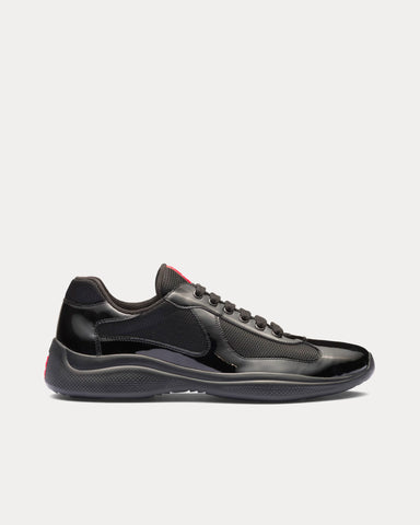 Prada America's Cup Patent Leather Black Low Top Sneakers