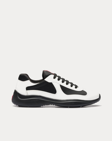 Prada America's Cup Patent Leather White / Black Low Top Sneakers