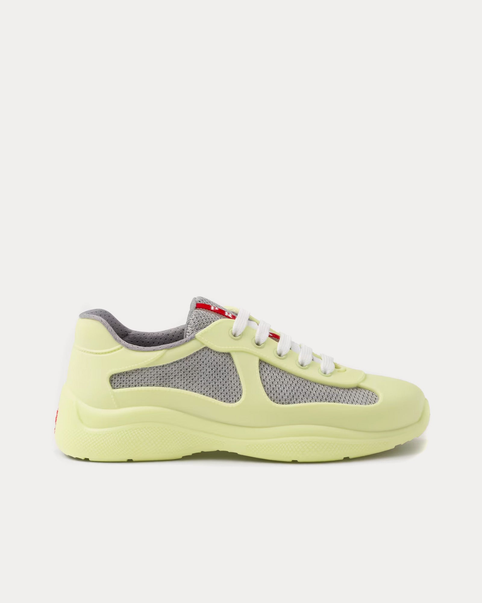 Prada America's Cup Soft Rubber & Bike Fabric Pistachio Green Low Top Sneakers - 1