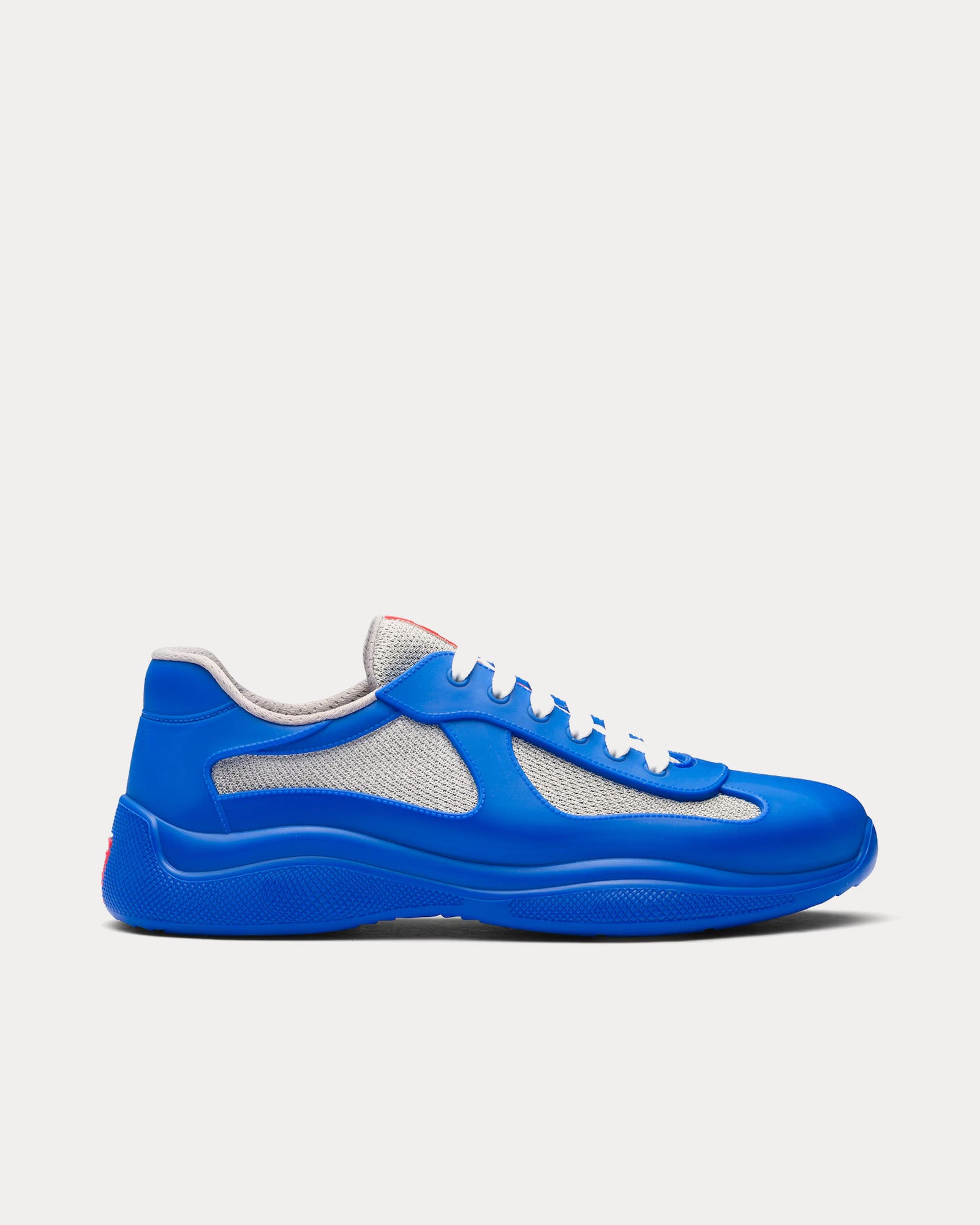 Prada America's Cup Soft Rubber & Bike Fabric Sapphire Blue Low Top Sneakers - 1