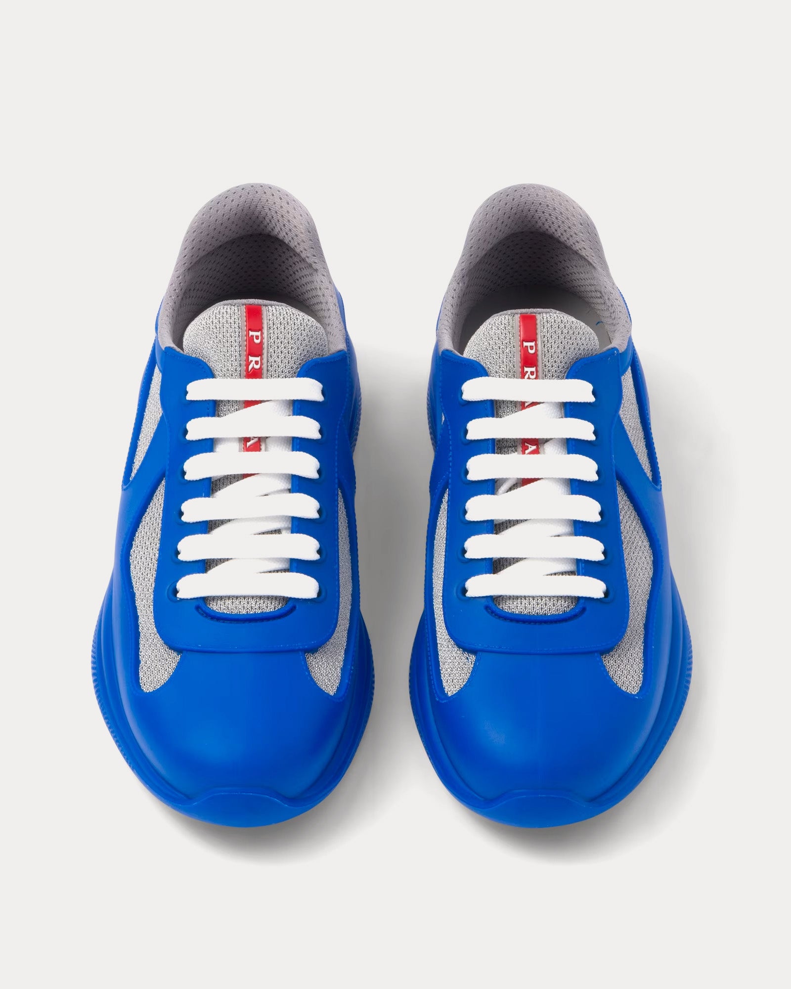 Prada America's Cup Soft Rubber & Bike Fabric Sapphire Blue Low Top Sneakers - 2