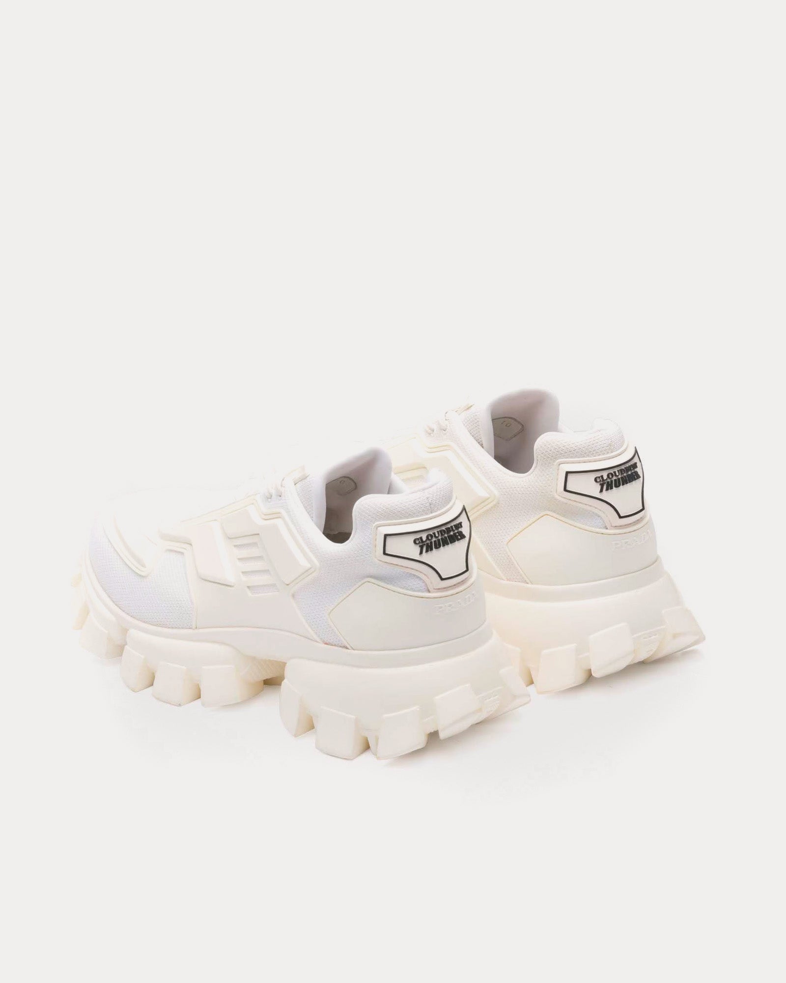 Prada Cloudbust Thunder Technical Fabric White Low Top Sneakers Sneak in Peace