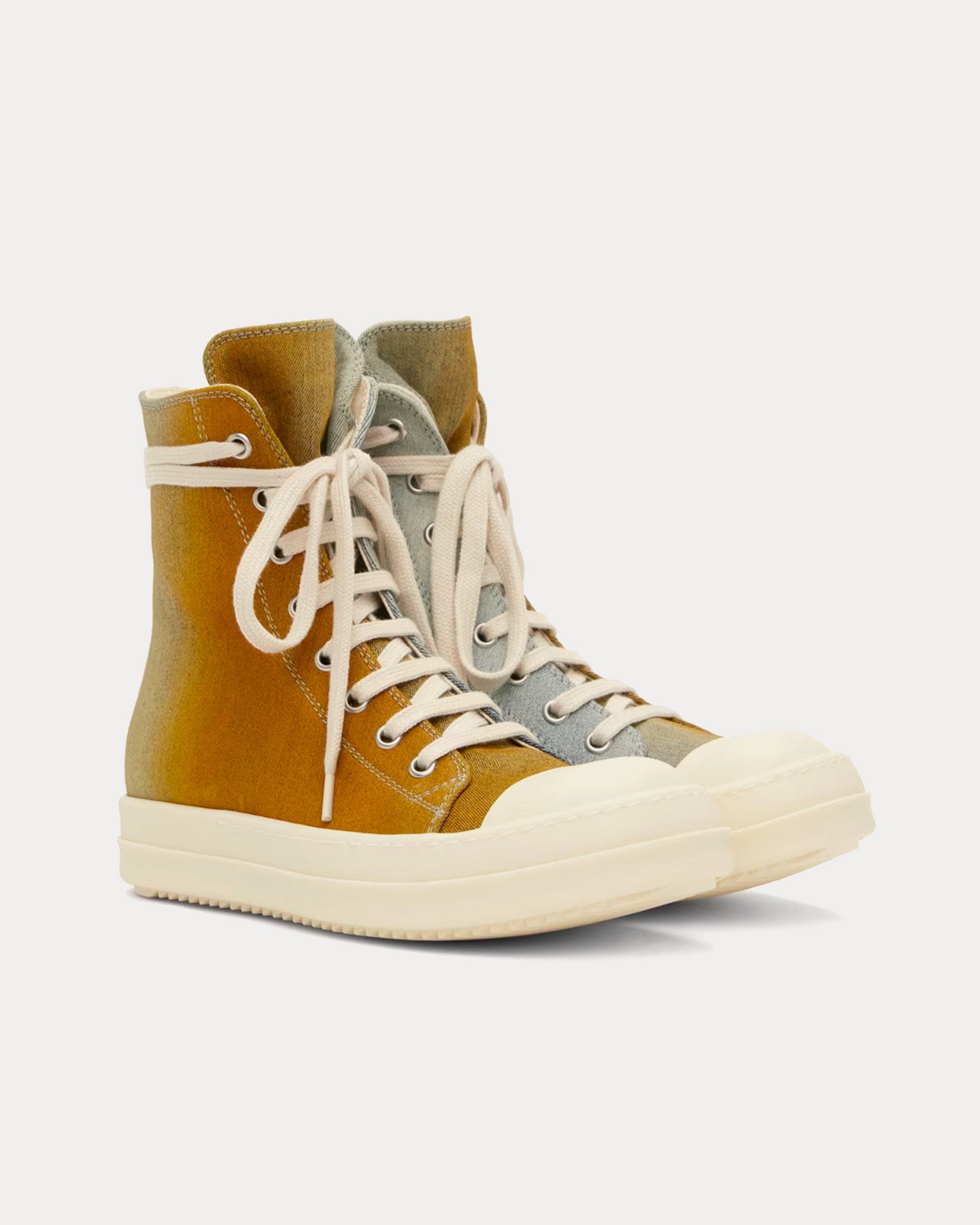 Rick Owens DRKSHDW Sneaks Canvas Sky / Orange Degrade High Top Sneakers - 2