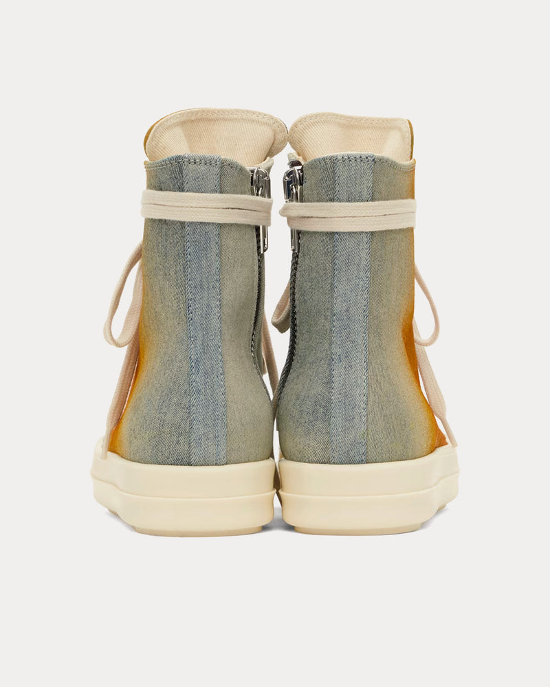 Rick Owens DRKSHDW Sneaks Canvas Sky / Orange Degrade High Top Sneakers - 3