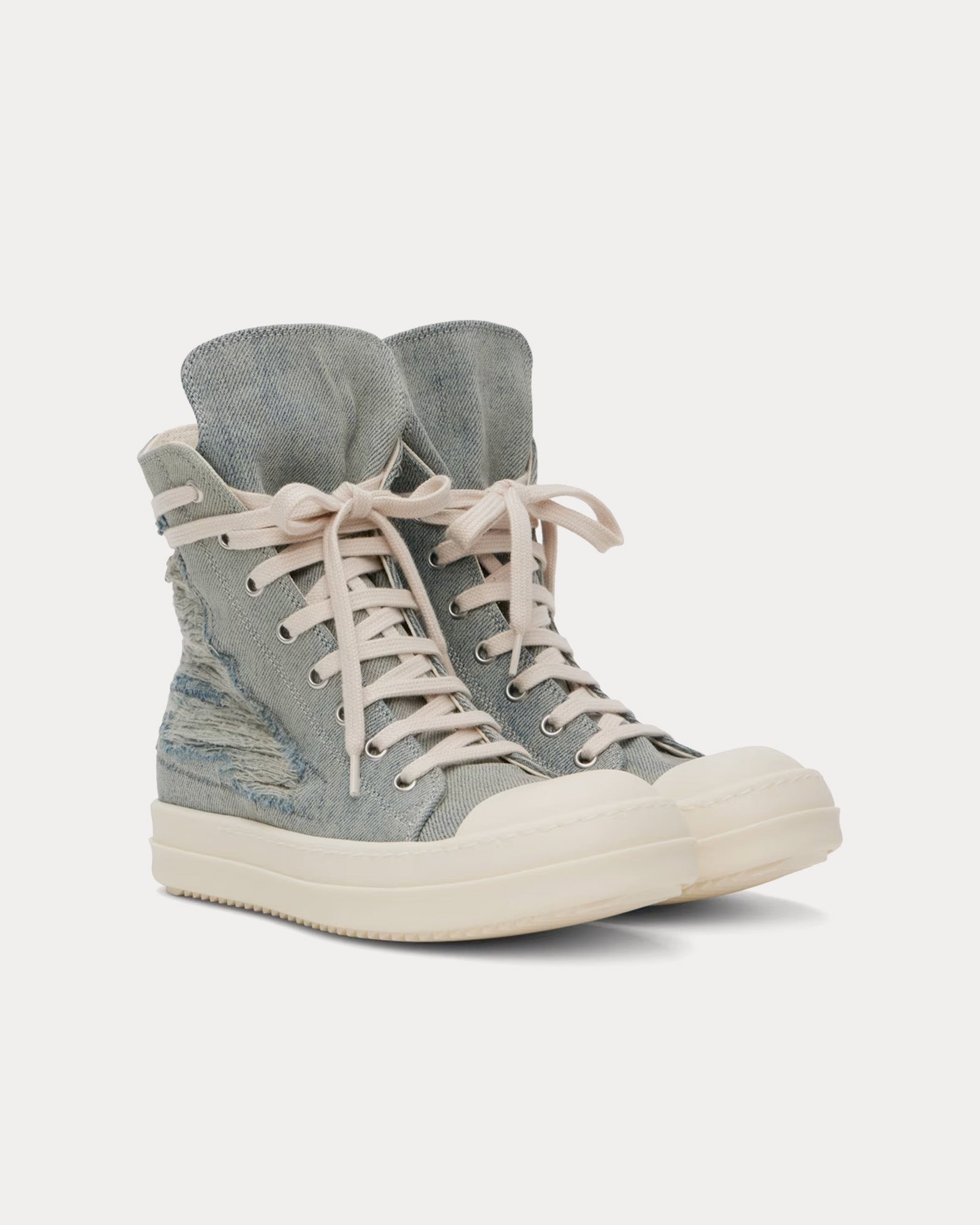 Rick Owens DRKSHDW Sneaks Denim Sky / Milk / Milk High Top Sneakers - 2