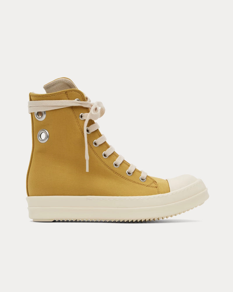 Rick Owens DRKSHDW Sneaks Canvas Mustard / Milk / Milk High Top Sneakers - 1