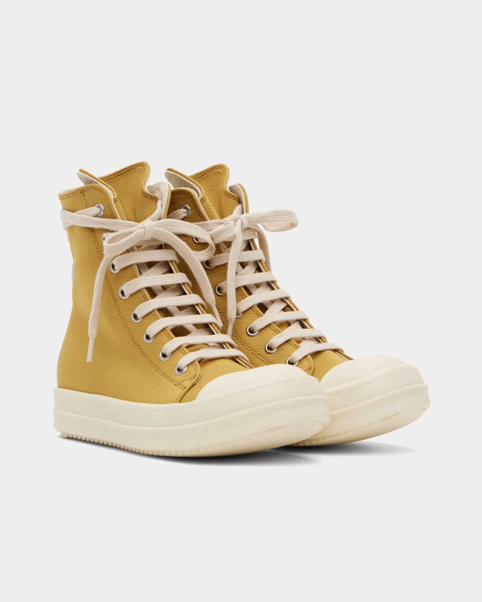 Rick Owens DRKSHDW Sneaks Canvas Mustard / Milk / Milk High Top Sneakers - 2