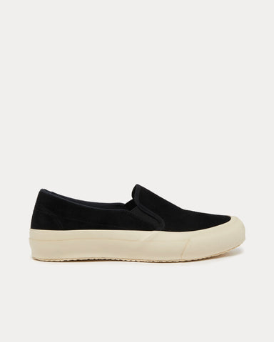 Setchu Suede Black Slip On Sneakers