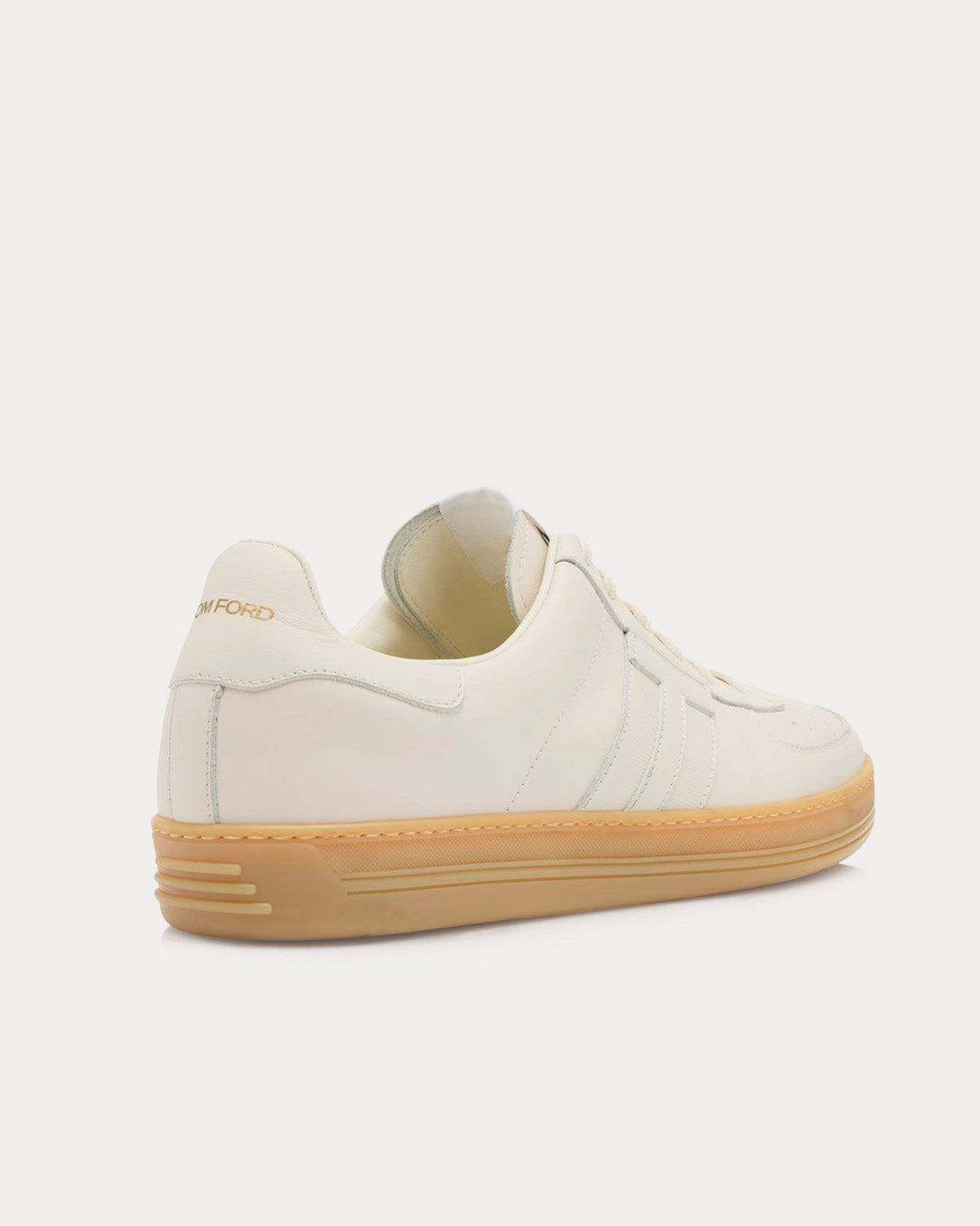 Tom Ford Radcliffe Smooth Leather Marble / Amber Low Top Sneakers - 3