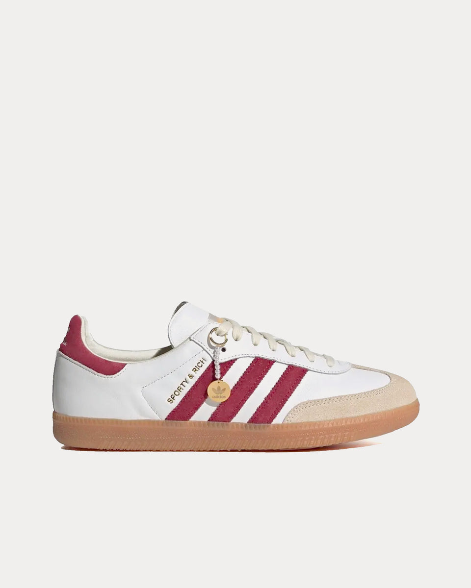 Adidas x Sporty & Rich Samba White / Burgundy Low Top Sneakers - Sneak ...