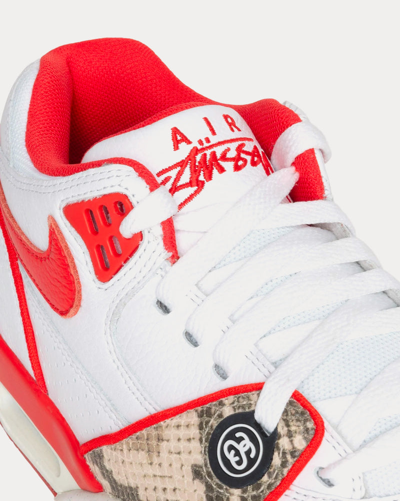 Nike x Stussy Air Flight '89 Low White / Habanero Red / Sail Low Top Sneakers - 3