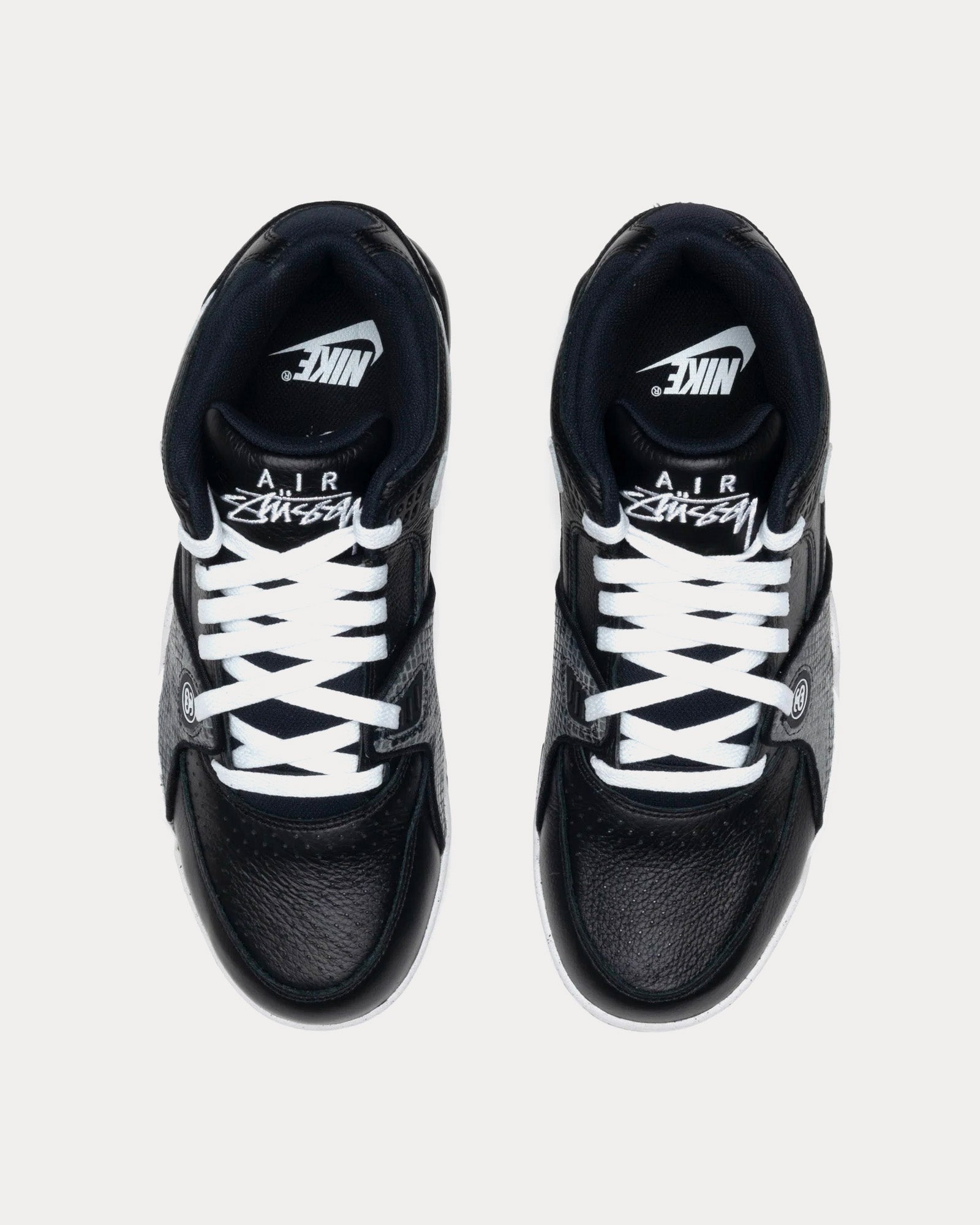 Nike x Stussy Air Flight '89 Low Black / White / White Low Top Sneakers - 2