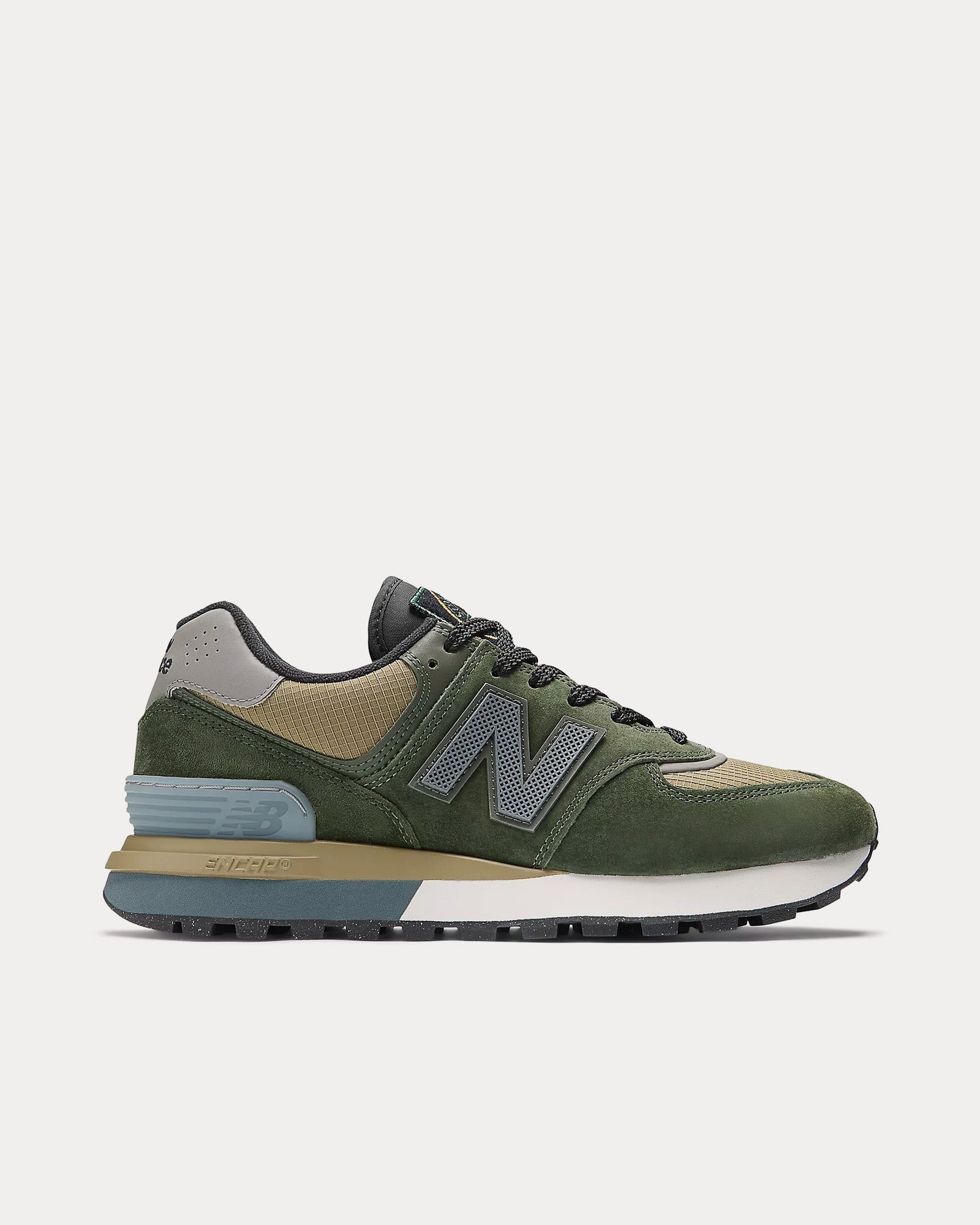 New Balance x Stone Island 574 Legacy Dark Green Brown Low Top Sneakers Sneak in Peace