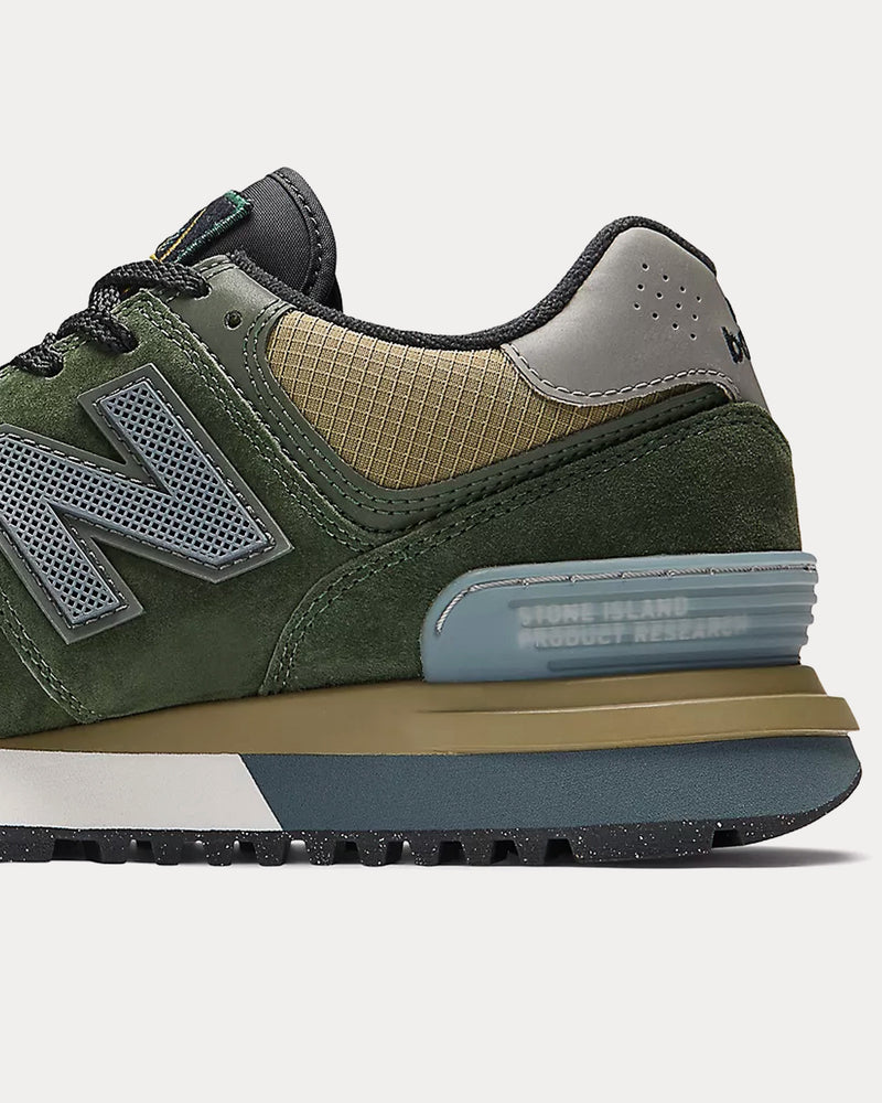 New Balance x Stone Island 574 Legacy Dark Green / Brown Low Top Sneakers - 4