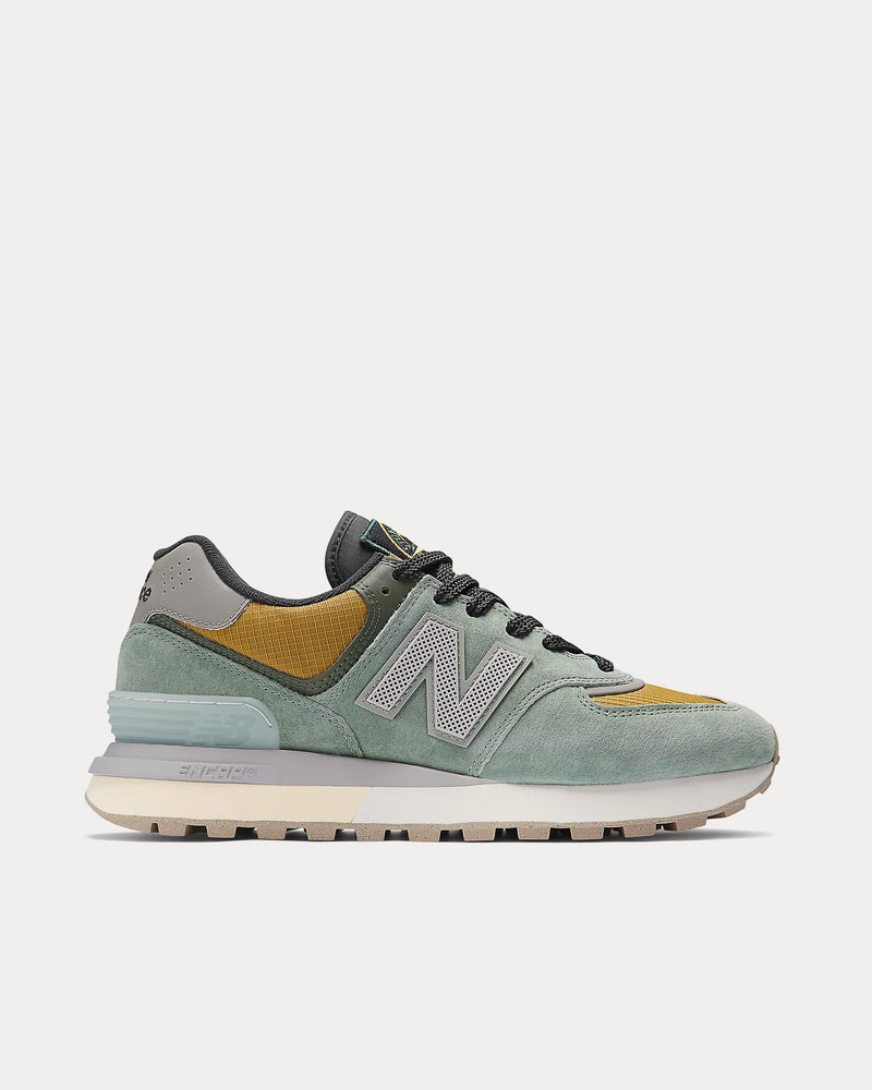 New Balance x Stone Island 574 Legacy Light Green / Mustard Gold Low Top Sneakers - 1