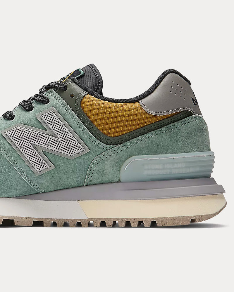 New Balance x Stone Island 574 Legacy Light Green / Mustard Gold Low Top Sneakers - 4