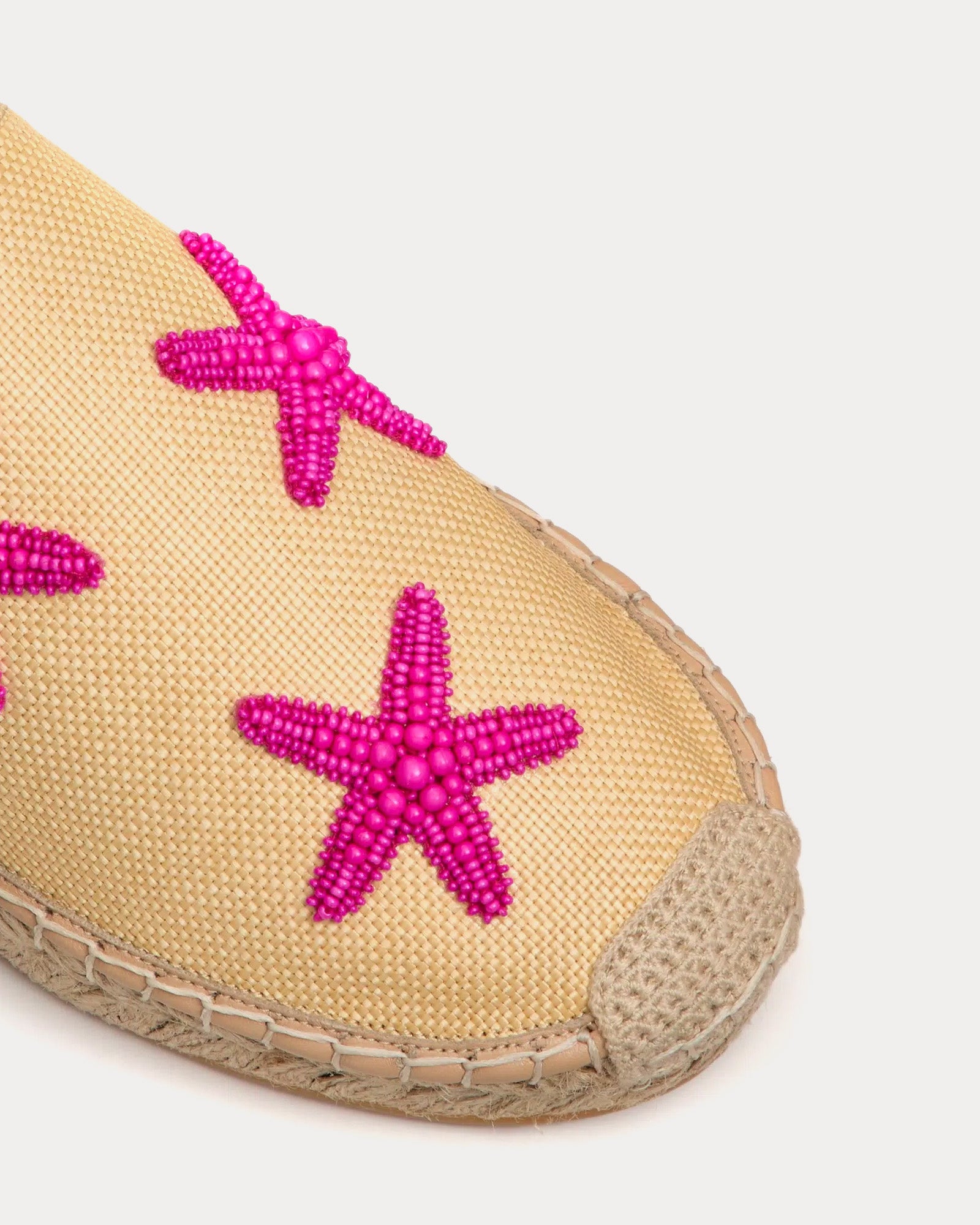 Valentino Escape in Raffia with Starfish Embroidery Natural Mules - 3