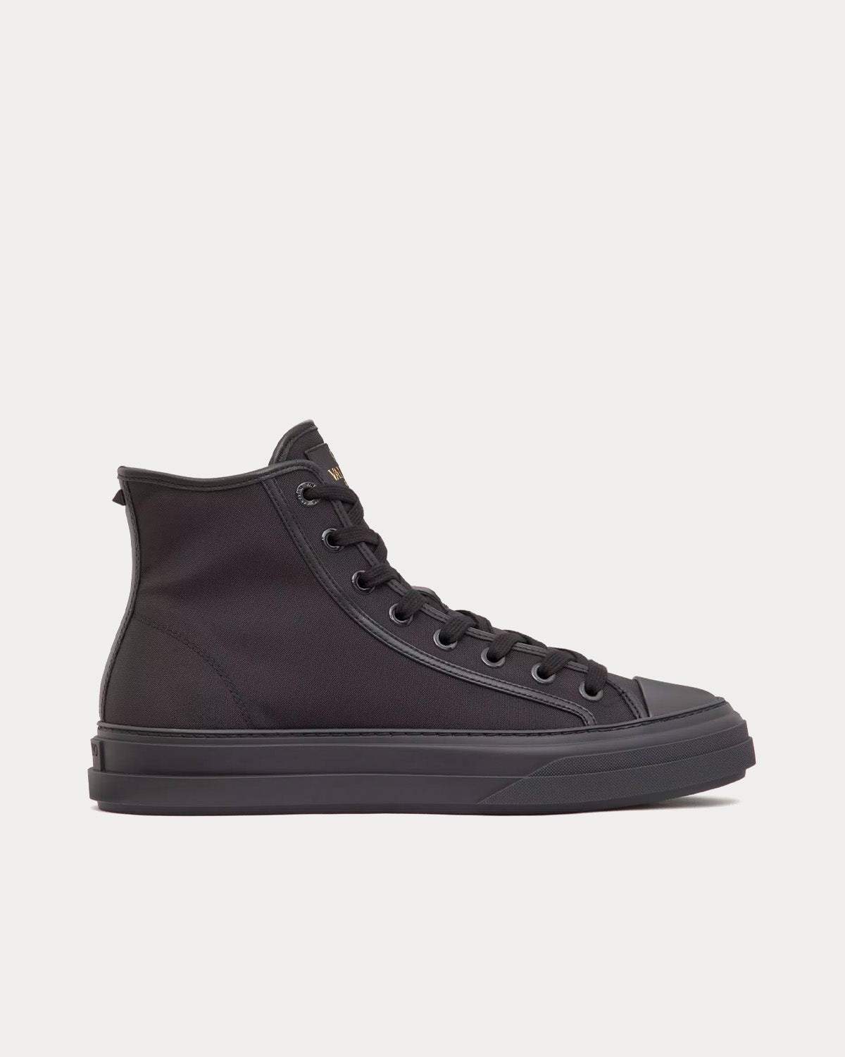 Valentino Totaloop Nylon / Leather Black High Top Sneakers - 1