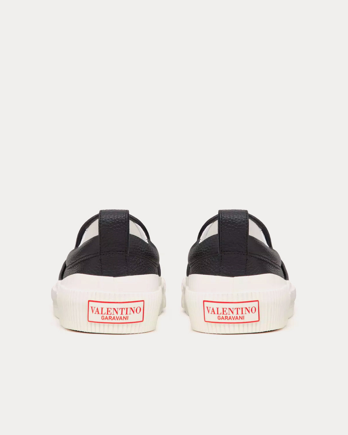 Valentino VLogo Signature Calfskin Leather Black Slip On Sneakers - 3