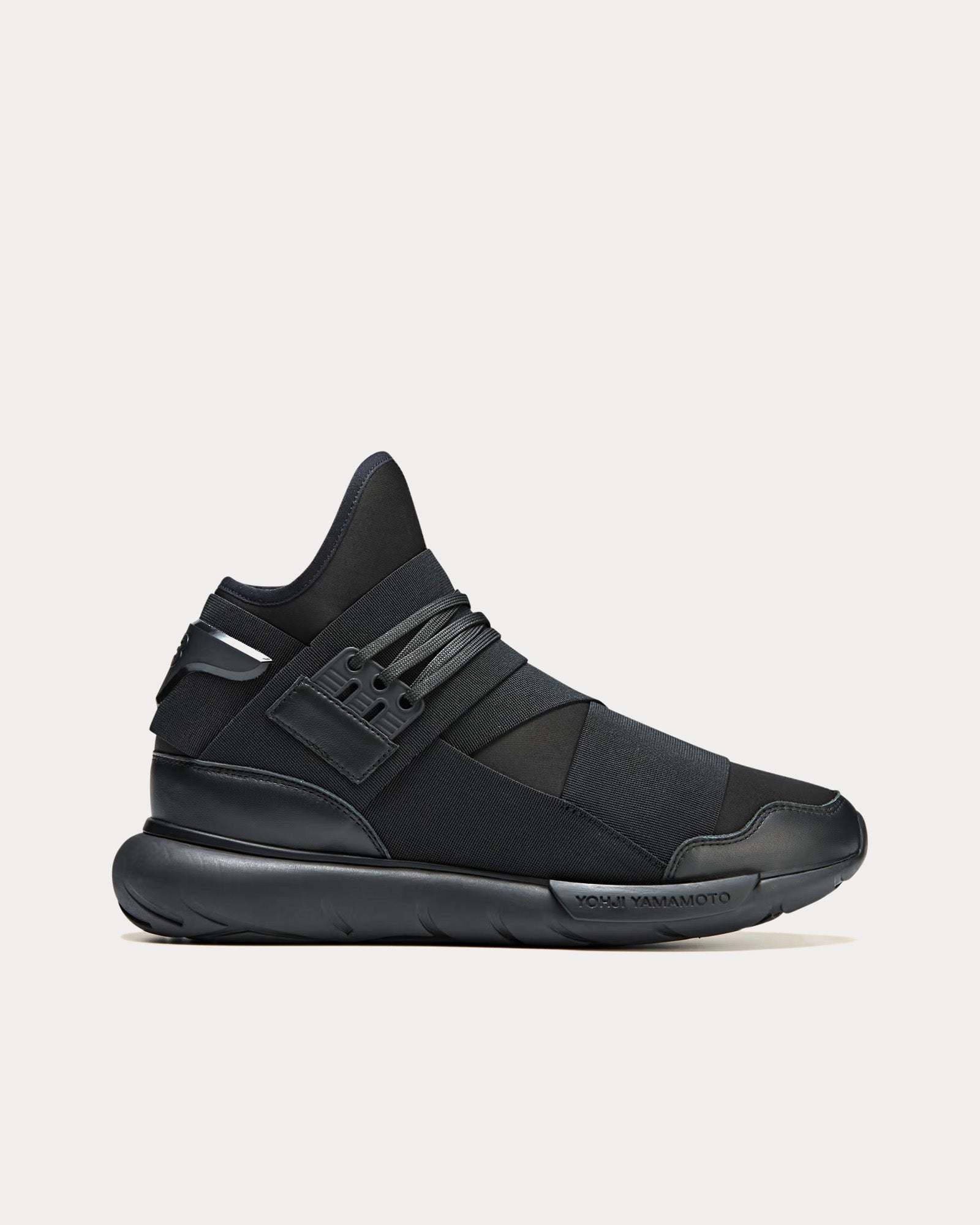 Y-3 Qasa Black Mid Top Sneakers - 1