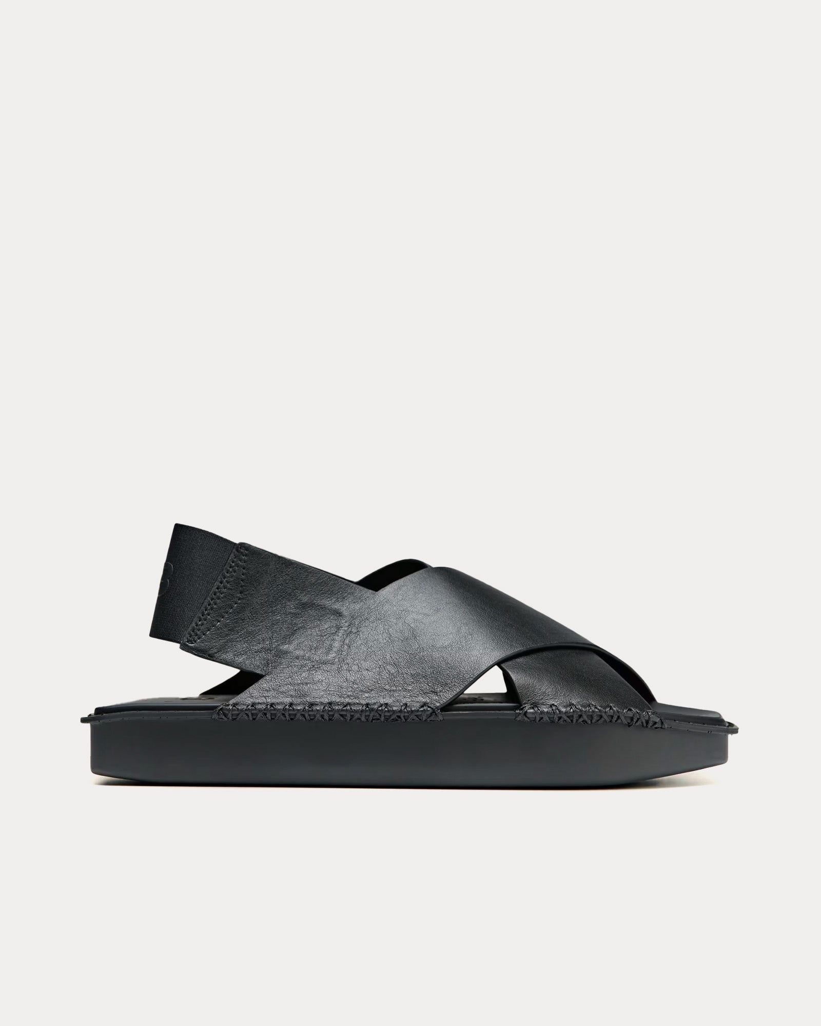 Y-3 Leather Black Sandals - 1