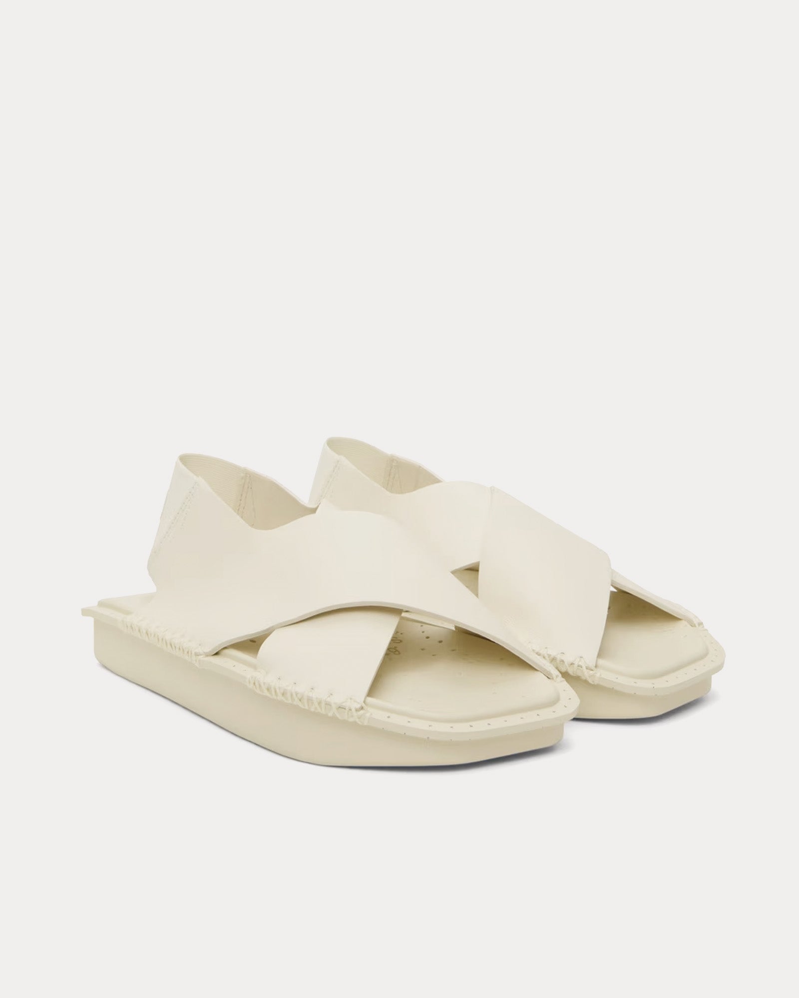 Y-3 Leather Cream White Sandals - 2