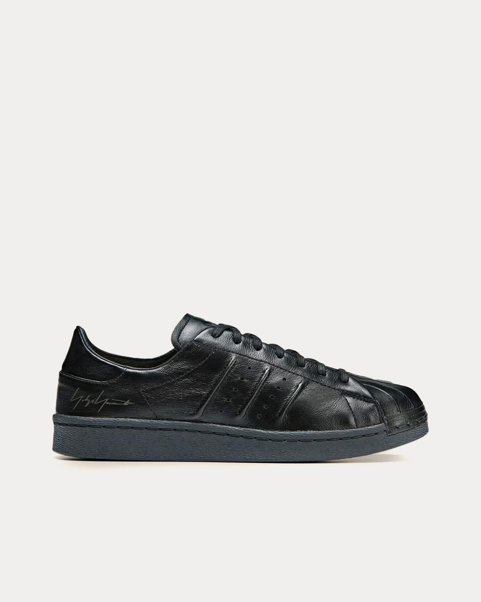 Y 3 Superstar Leather Black Black Black Low Top Sneakers Sneak in Peace