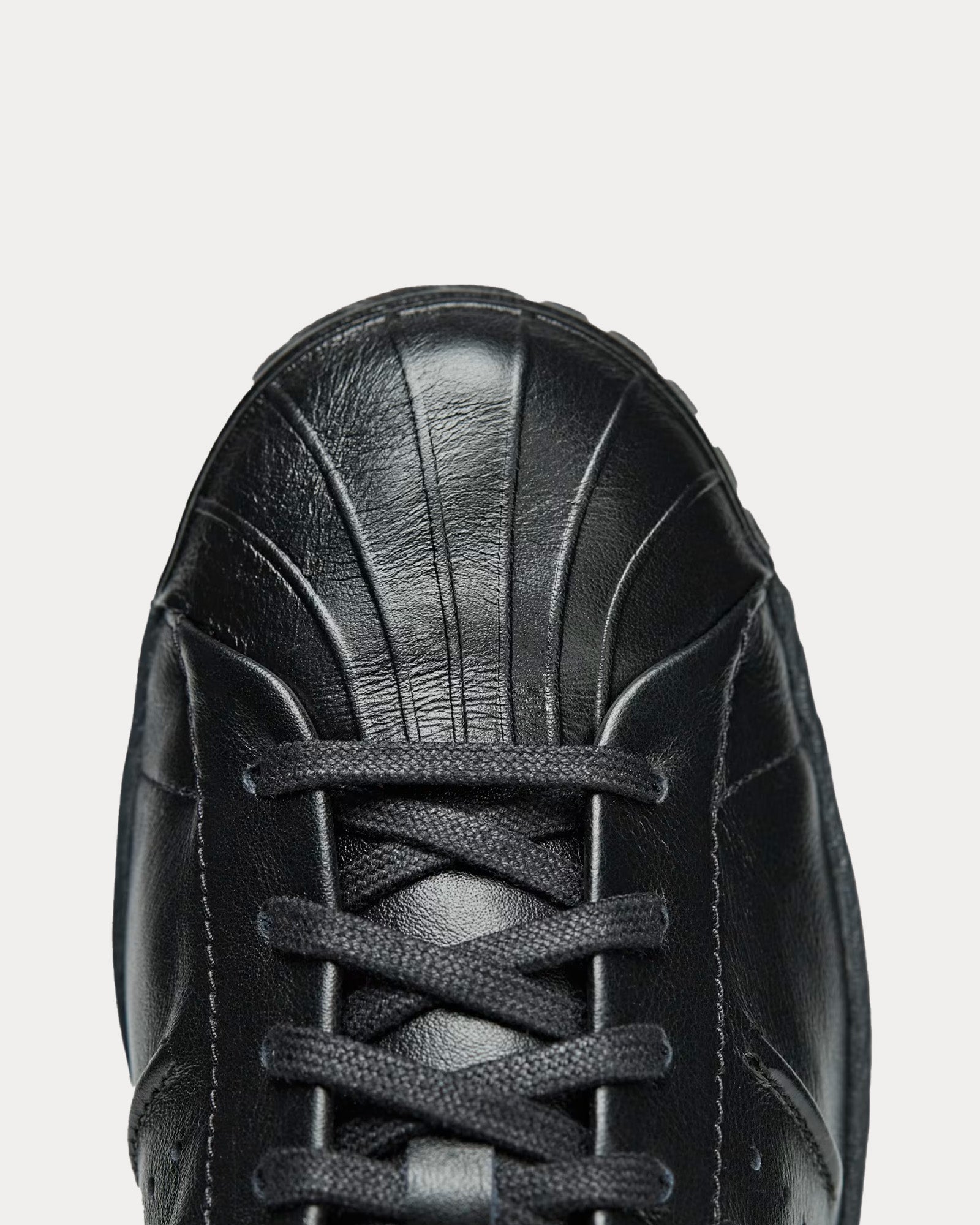 Y 3 Superstar Leather Black Black Black Low Top Sneakers Sneak in Peace