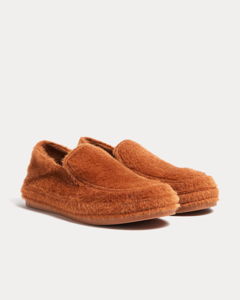 Zegna x The Elder Statesman Alpaca & Wool Dark Brown Slippers - 3