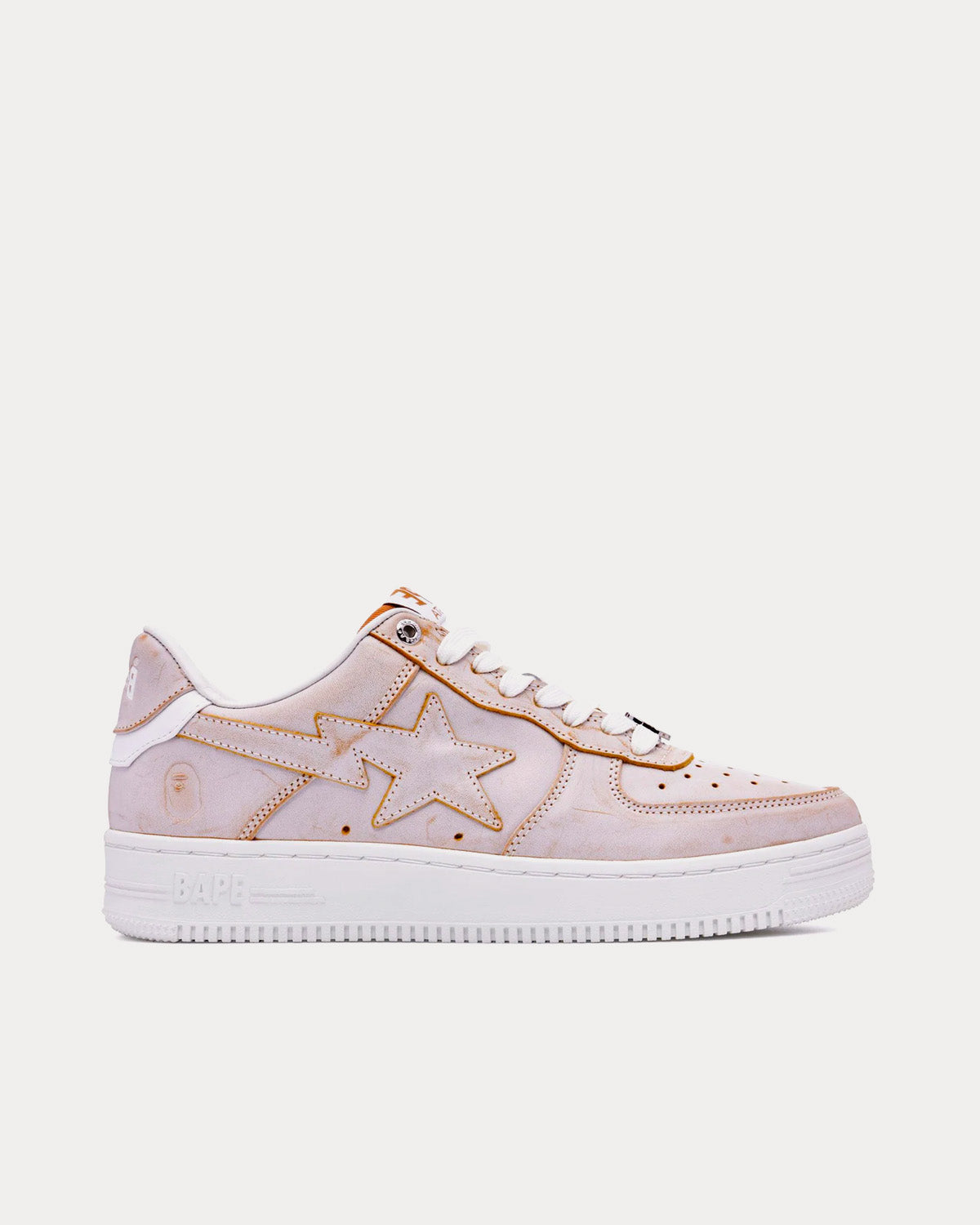 A Bathing APE Bape Sta #5 Beige Low Top Sneakers - 1