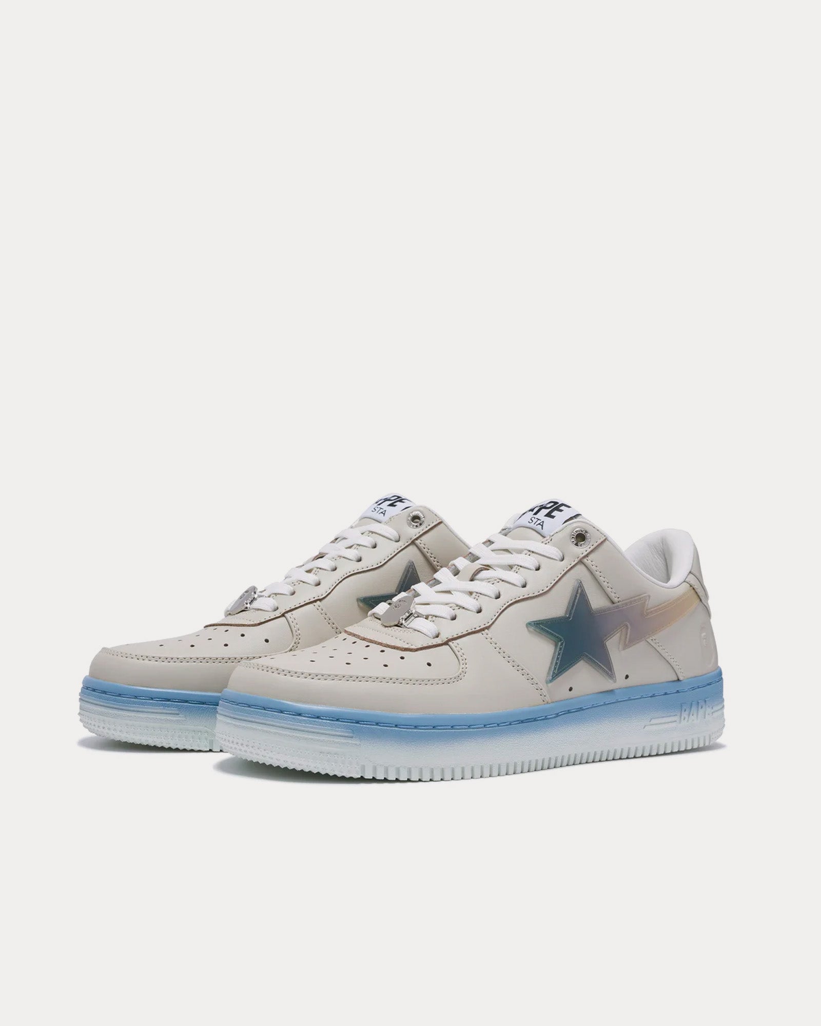 A Bathing APE Bape Sta #5 Grey / Blue Low Top Sneakers - 2