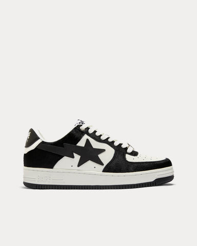 A Bathing APE Bape Sta #1 Ponyhair Black / White Low Top Sneakers