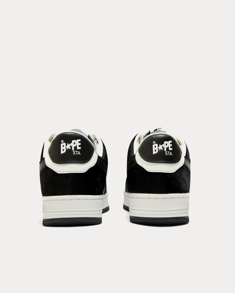 A Bathing APE Bape Sta #1 Ponyhair Black / White Low Top Sneakers